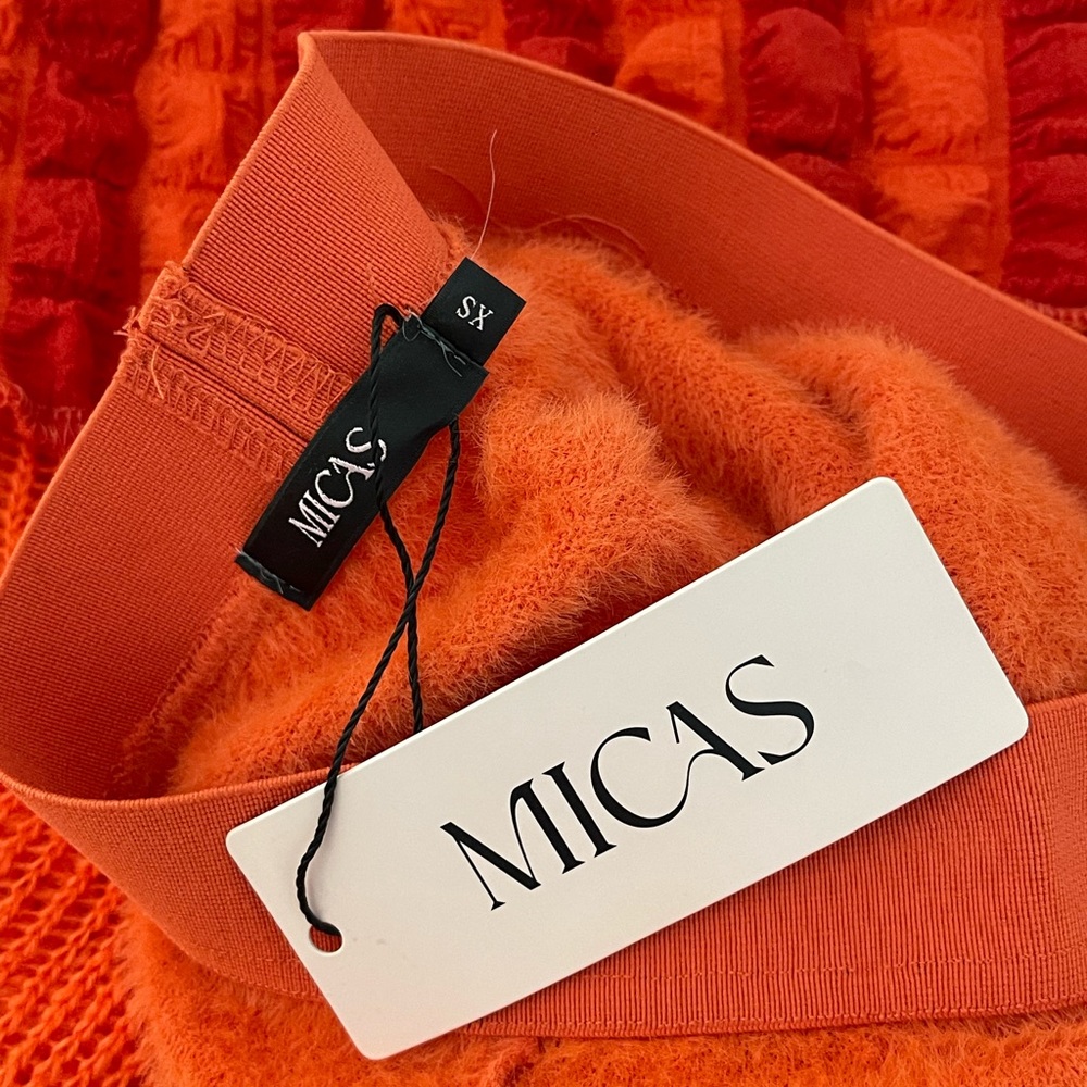 Micas orange knit long skirt